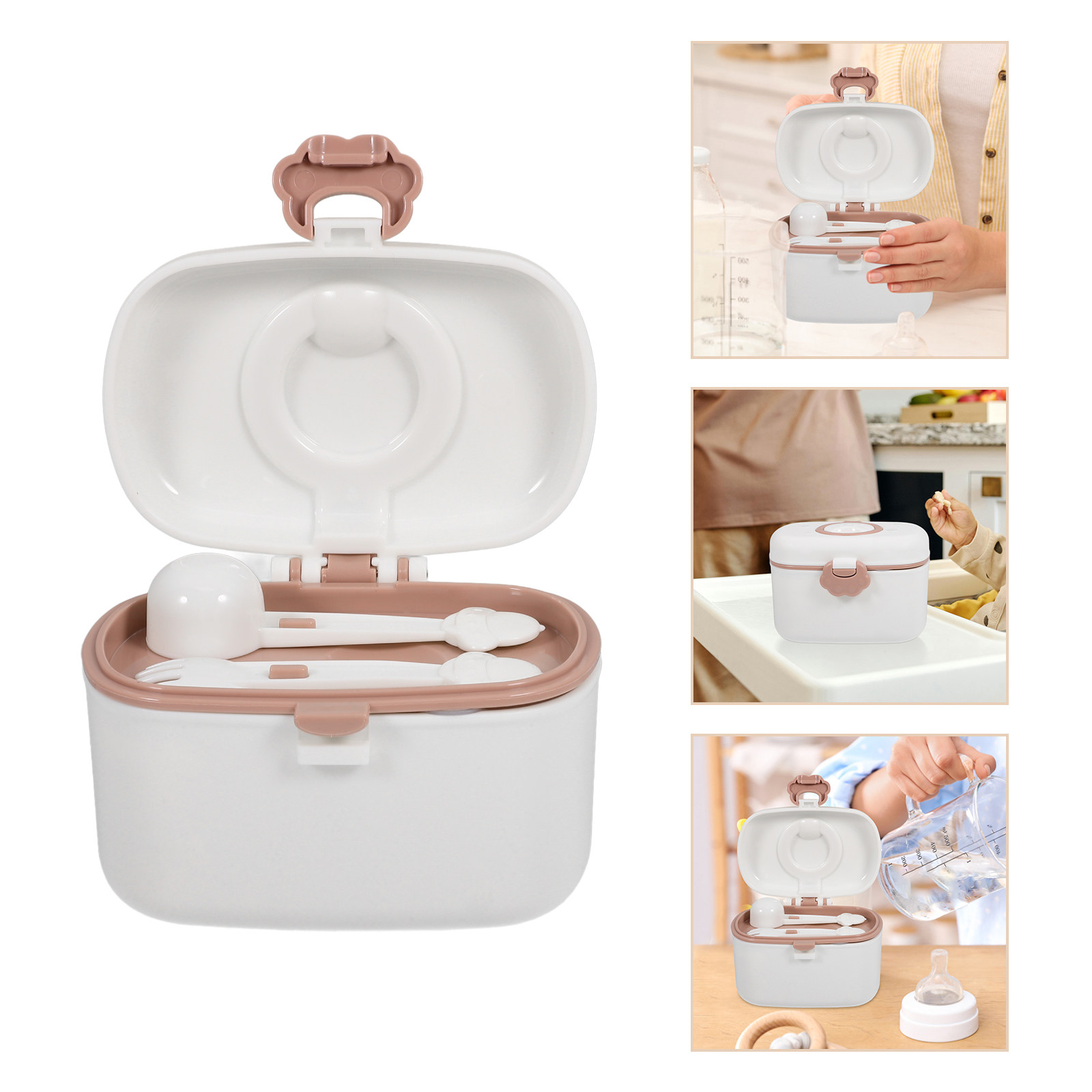 Formula Dispenser Portable - Wadah Susu Formula dengan Sendok Terintegrasi,
