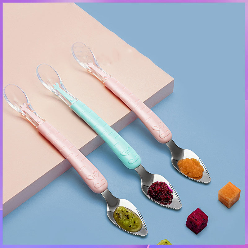 Baby Food Apple - Sendok pengikis berkepala dua untuk makan