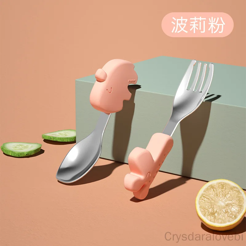 Baby Food Japan - 1setElephant Sendok Garpu Pendek Set Pelatihan