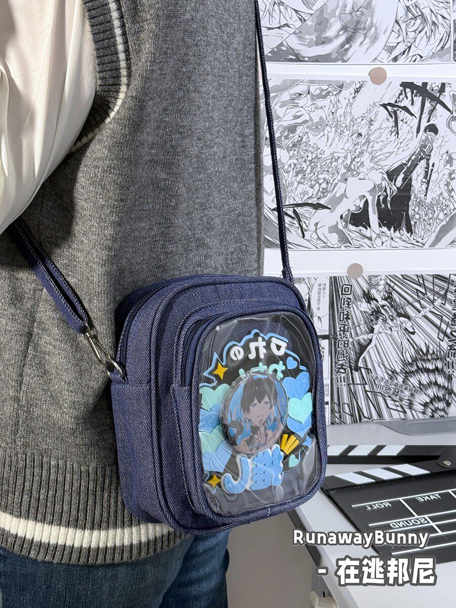 Baby Food Japan - Tas Selempang Denim Jepang untuk Perlengkapan