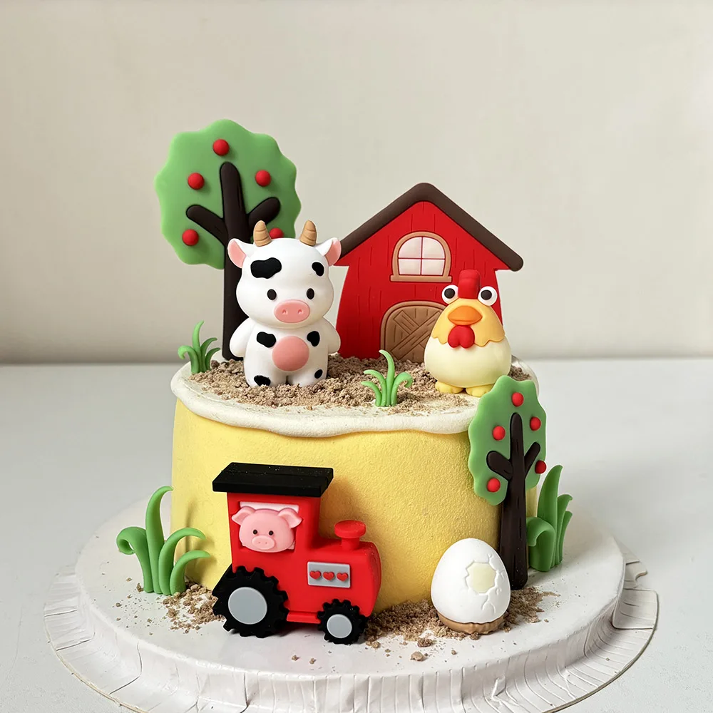Baby Food Flavors - Hiasan kue anak-anak kartun hewan pertanian