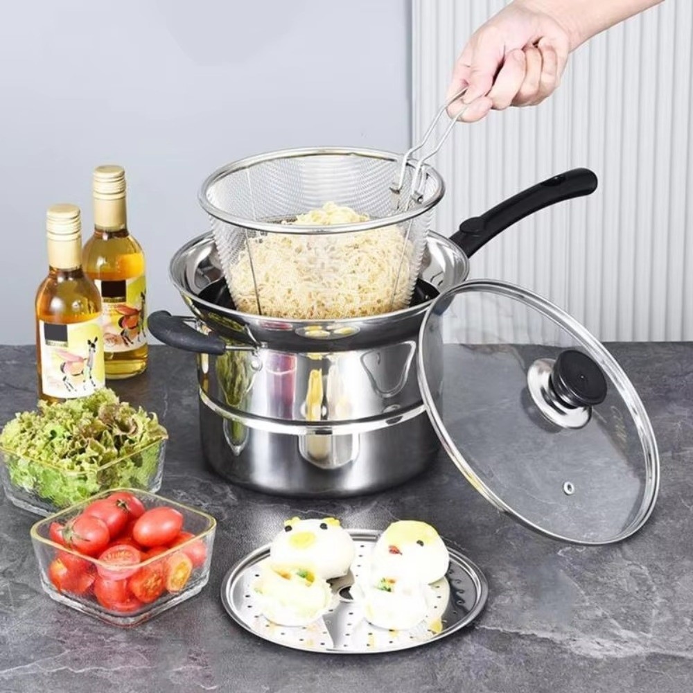 Baby Food Strainer - 4pcs Keranjang Saringan Penggorengan Stainless Steel,