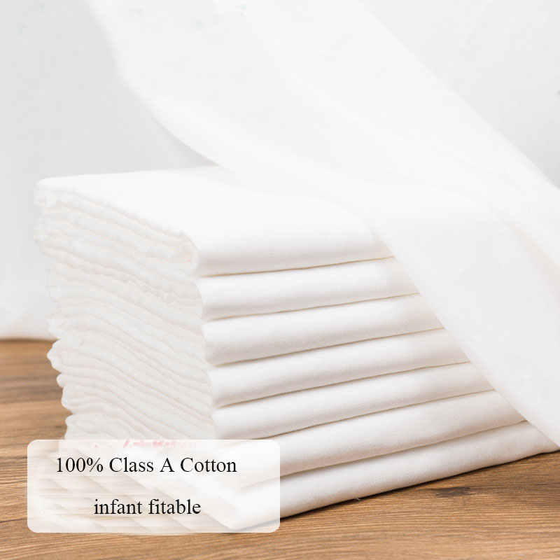 Baby Food Grade - 100X145Cm Murni 100% Katun Putih Kain
