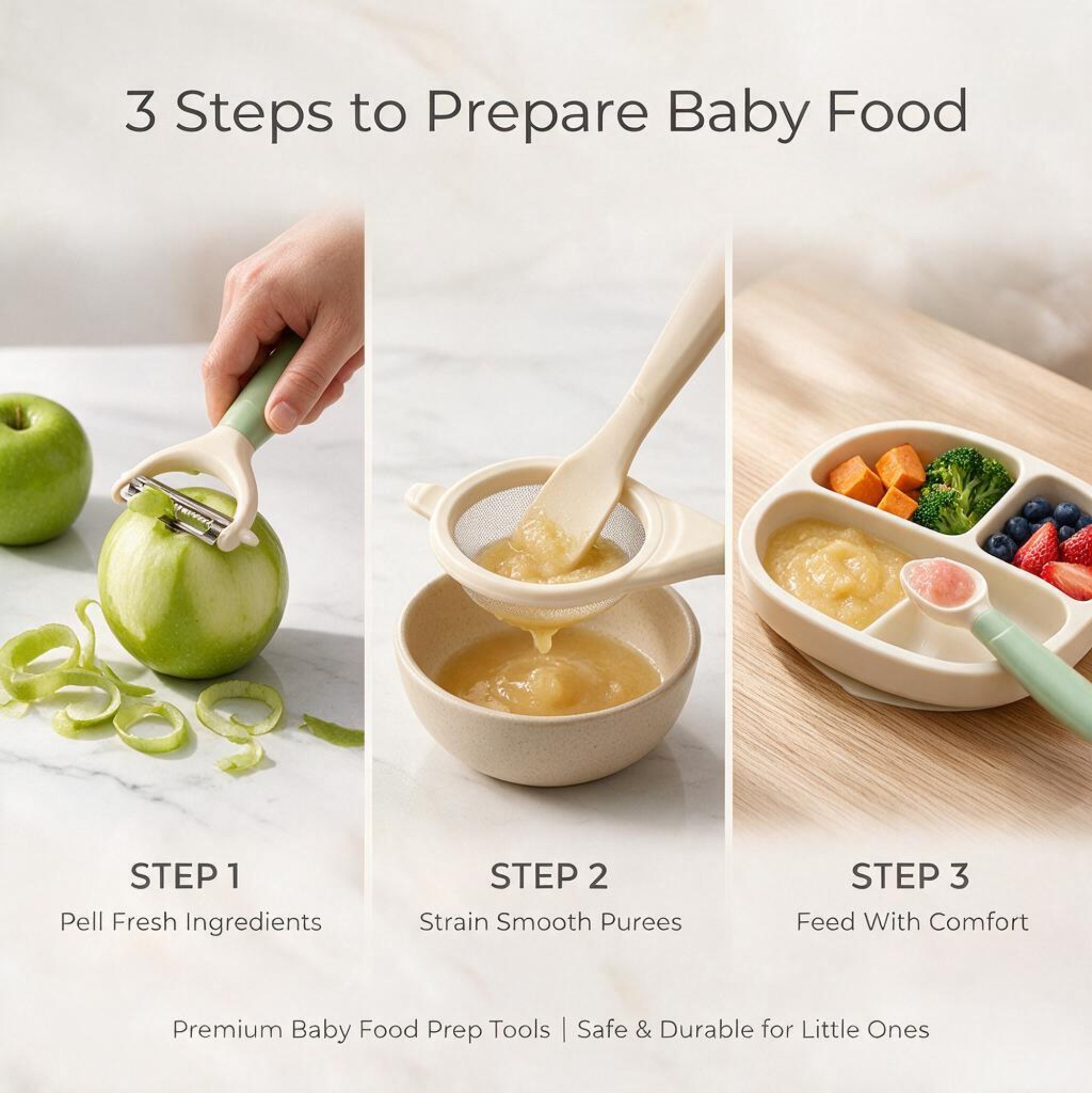 3PCS Perlengkapan Persiapan Ma - Baby Food Strainer ulasan dan harga