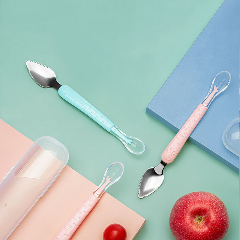 Sendok pengikis berkepala dua  - Baby Food Apple ulasan dan harga