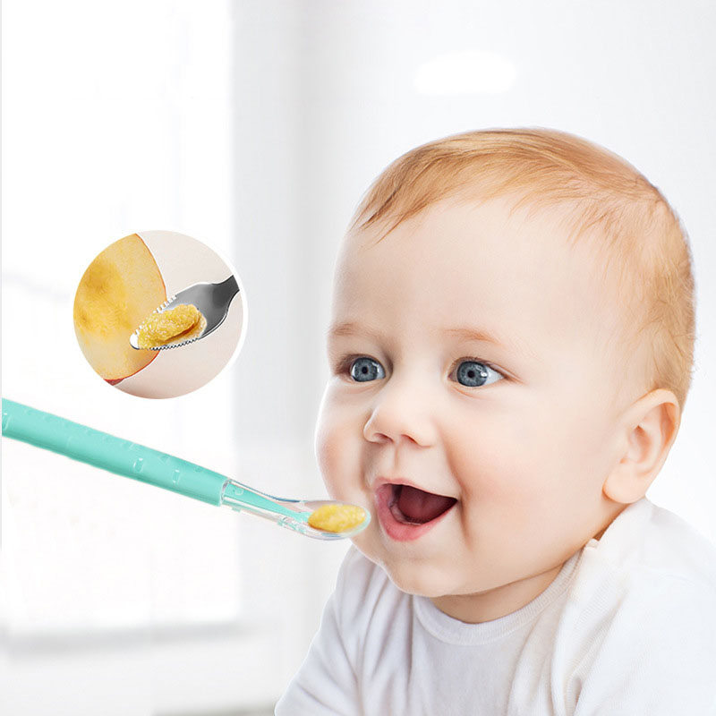 Sendok pengikis berkepala dua  - Baby Food Apple ulasan dan harga