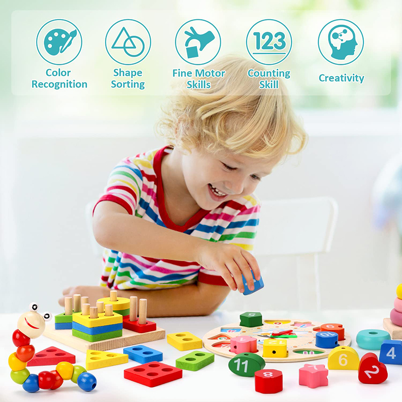 Mainan kayu Montessori, 5-6 bu - Baby Food Quantity ulasan dan harga